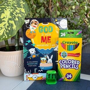 ✨NWT God Is With Me Wherever I Go Kids Coloring Book Bundle💛